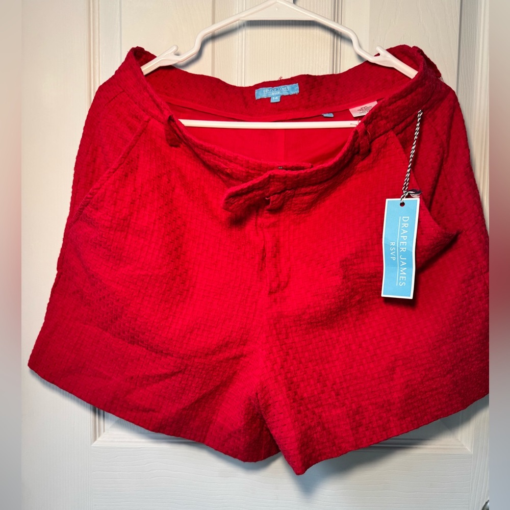Draper James High Waist Red Shorts